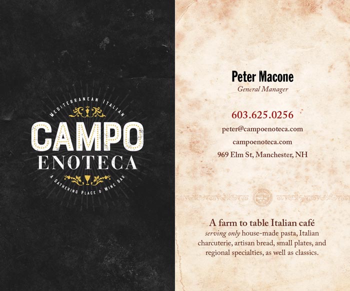 Campo Enoteca Business Card Design 1
