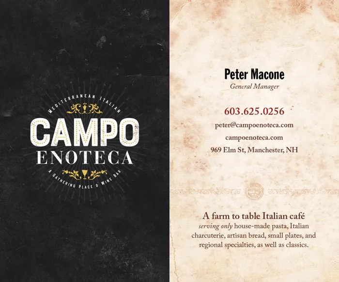 Campo Enoteca Business Card Design 1
