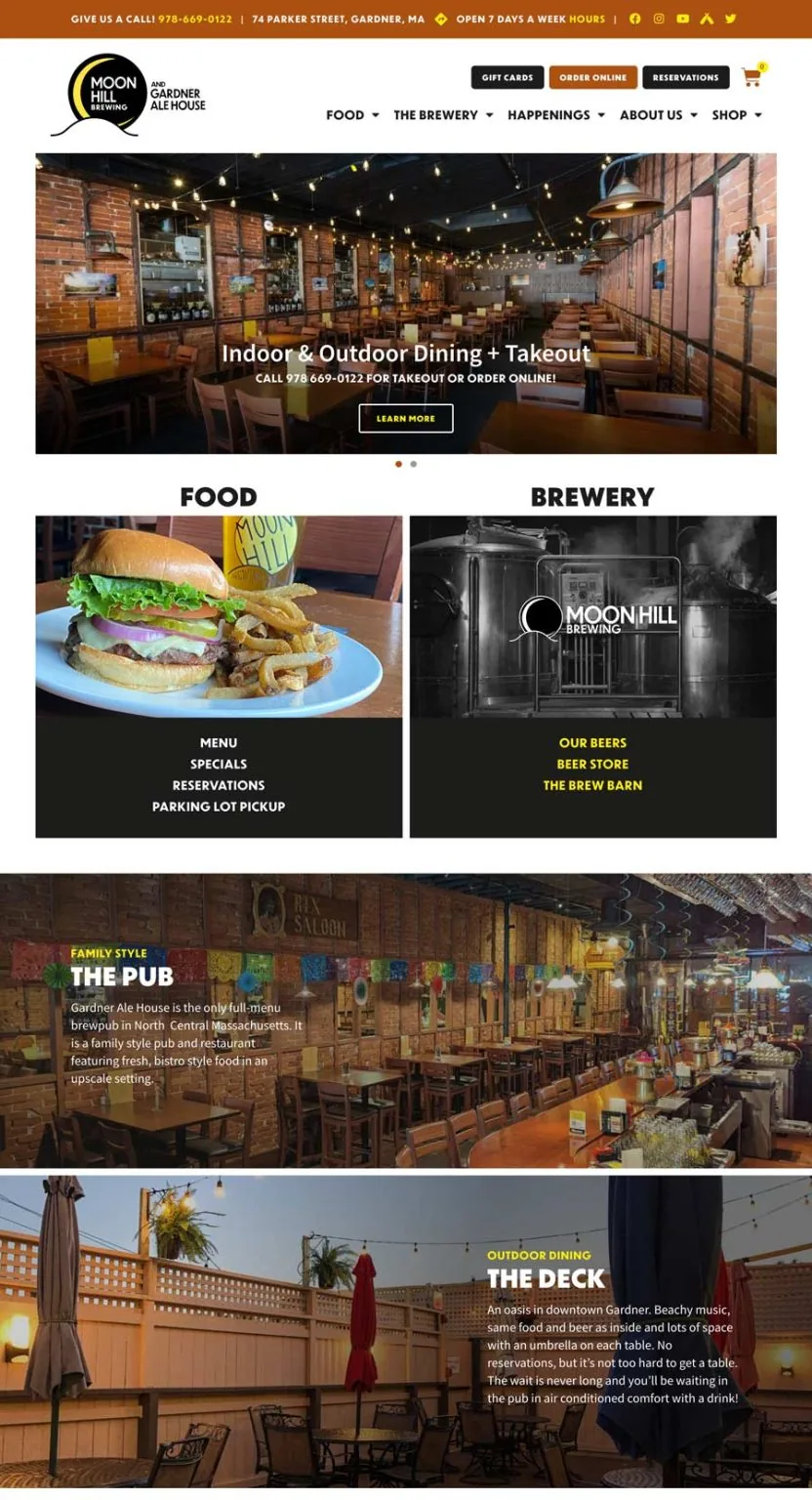 Moon Hill Brewing Website Design