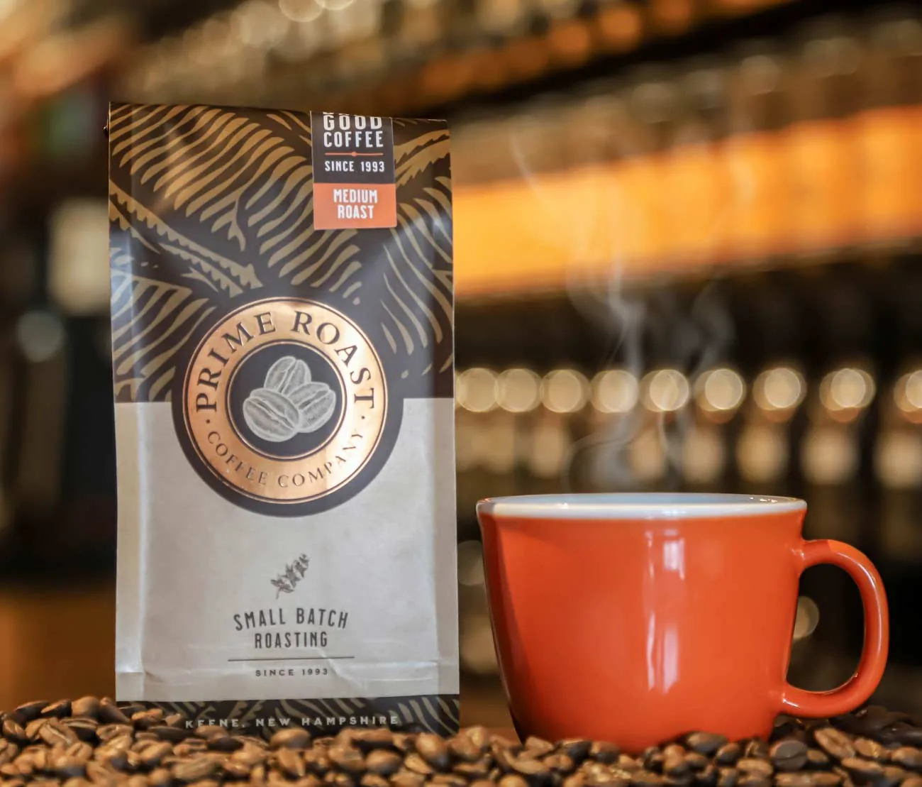 Prime Roast Coffee Bag Design Photo Cup