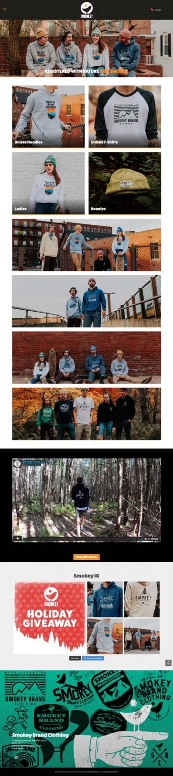 Smokey Brand Clothing Homepage Design