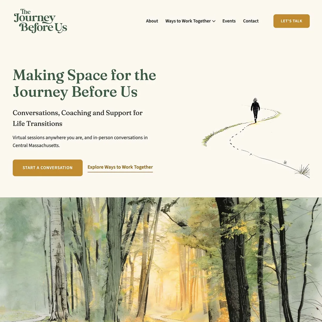 The Journey Before Us website homepage design