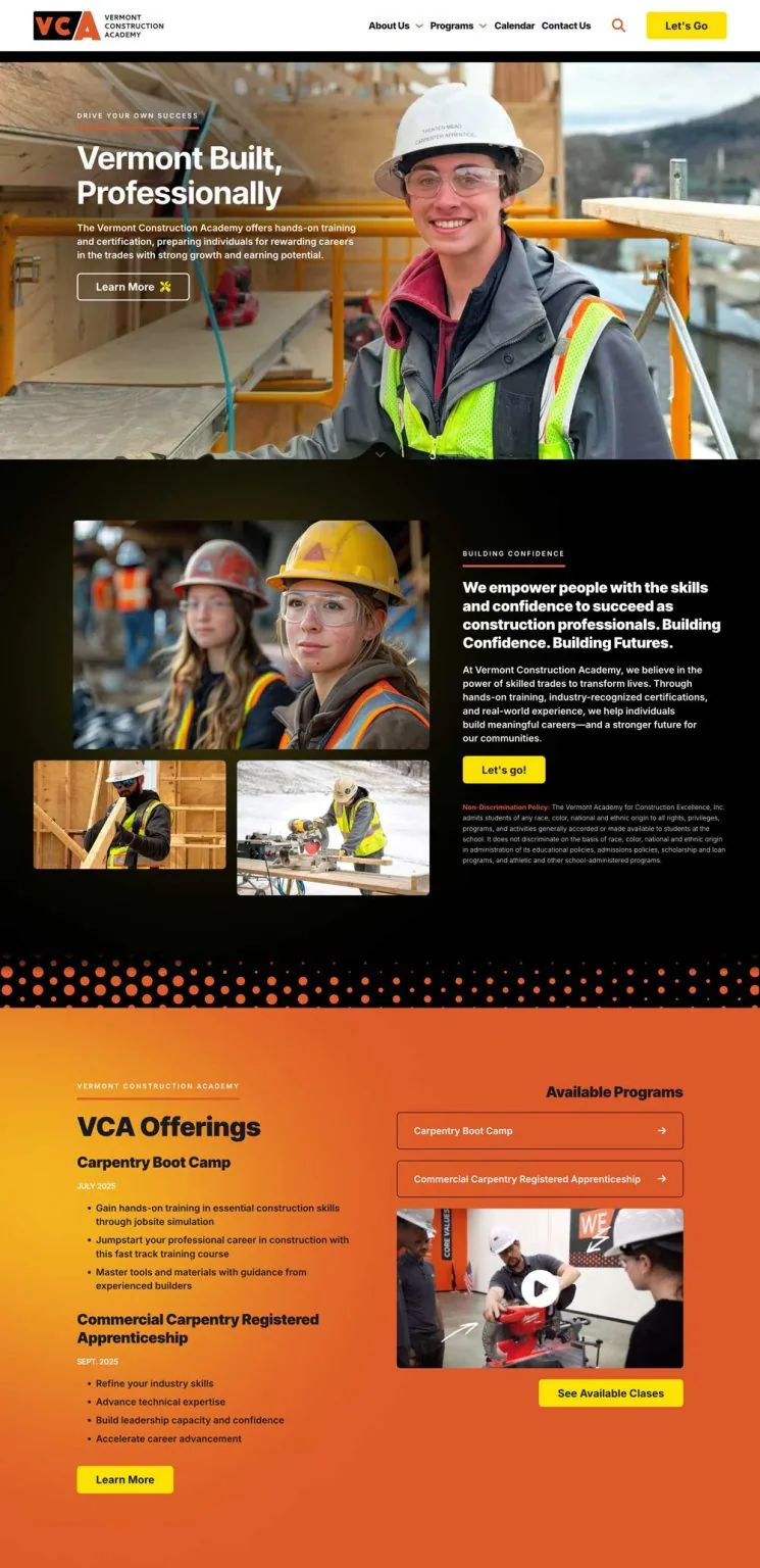 Vermont Construction Academy Home Page