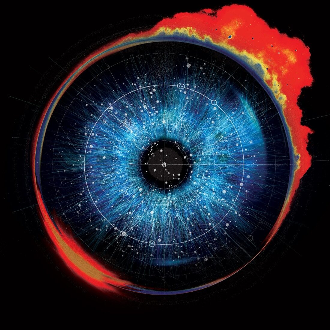 Ekleipsis album cover exploration, eye with stars