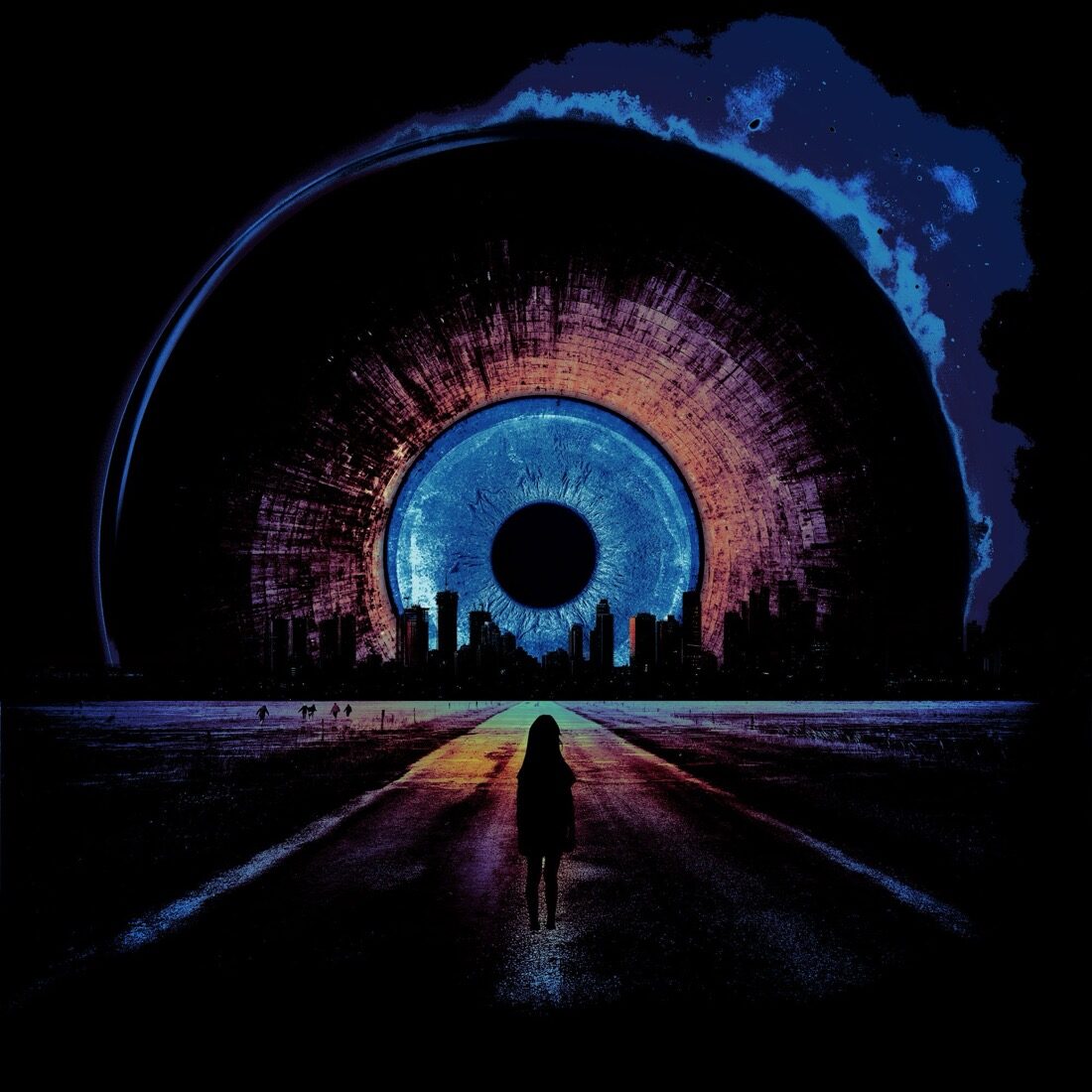 Ekleipsis album cover exploration, collage with eye and figure