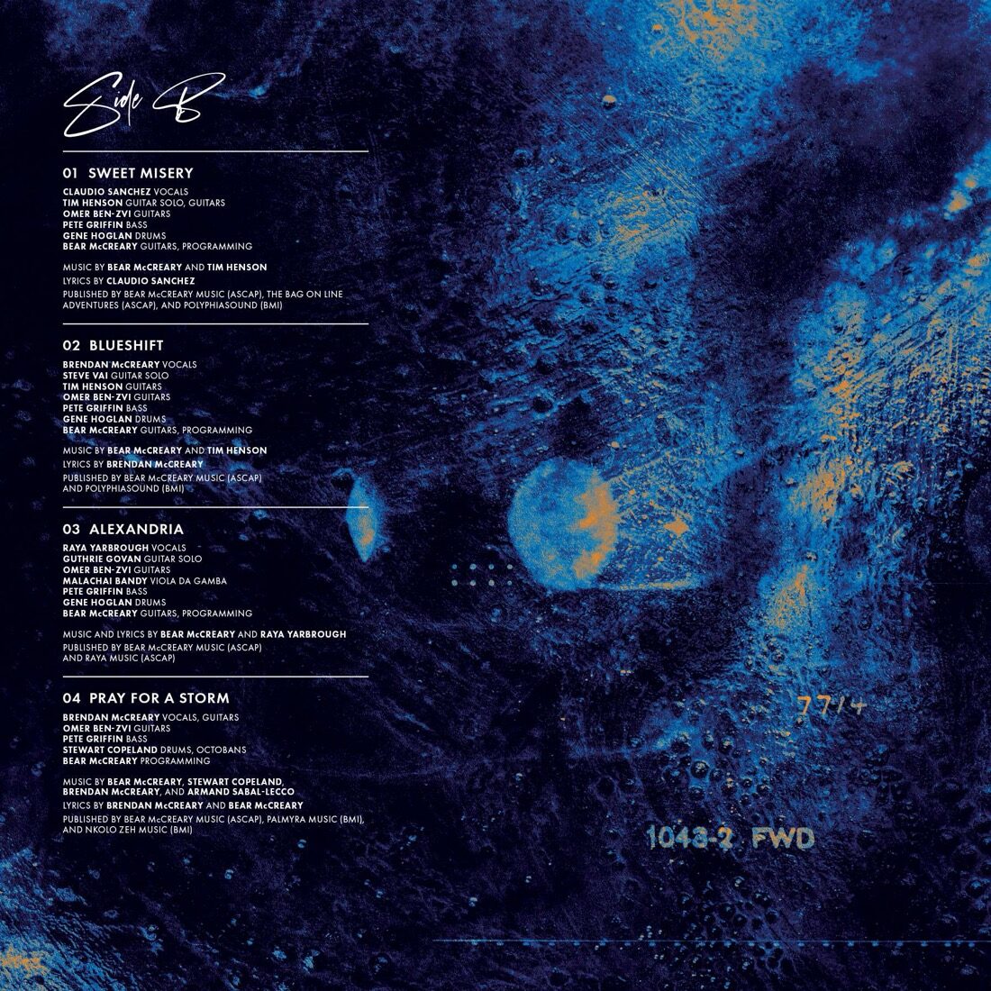 Ekleipsis vinyl record sleeve, Side B